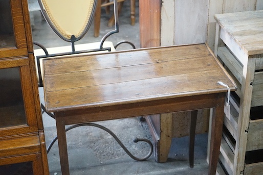 An early 19th century French rectangular fruitwood side table, width 76cm, depth 43cm, height 70cm